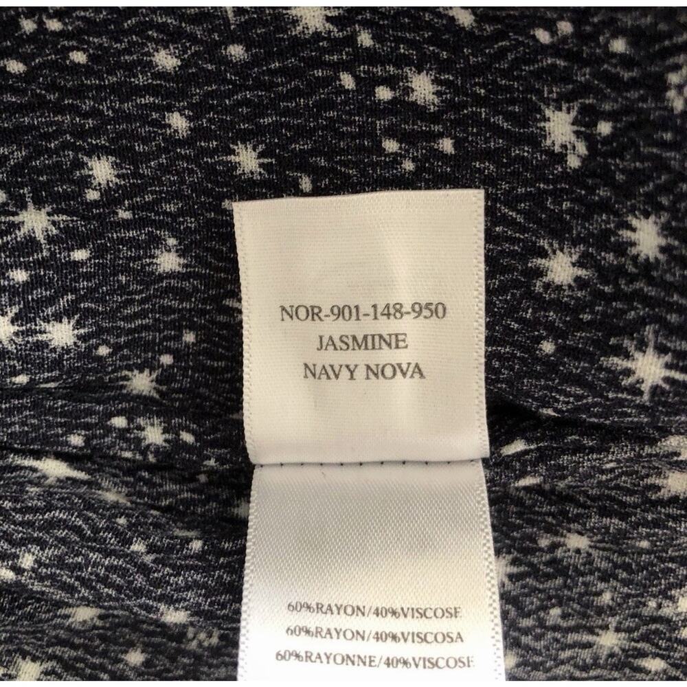 Rails Jasmine Dress Medium Navy Star Print Smocked Waist Long Sleeve Pockets - Picture 8 of 11